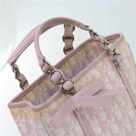 06 bo 0076 dior|CHRISTIAN DIOR Trotter Romantic Hand Bag PVC Leather Pink .